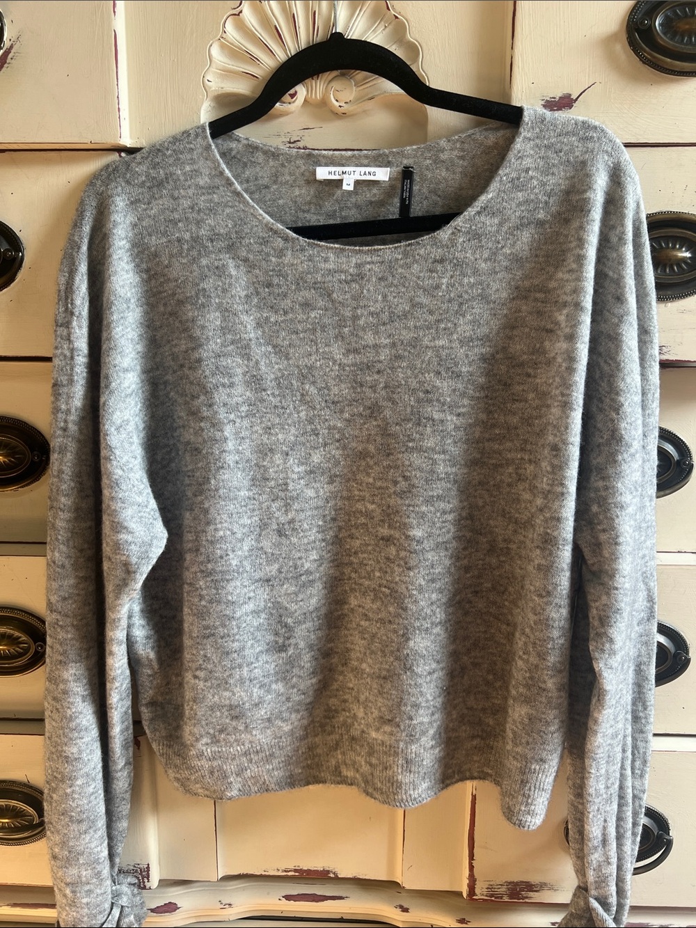 Helmut Lang Gray Crewneck Pullover Sweater